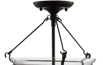 Charlotte 14.5" Metal/Glass LED Semi Flush Mount - JONATHAN Y